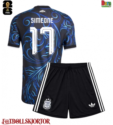 Argentina Giuliano Simeone #17 Borta Kläder Barn VM 2026 Kortärmad (+ Korta byxor)
